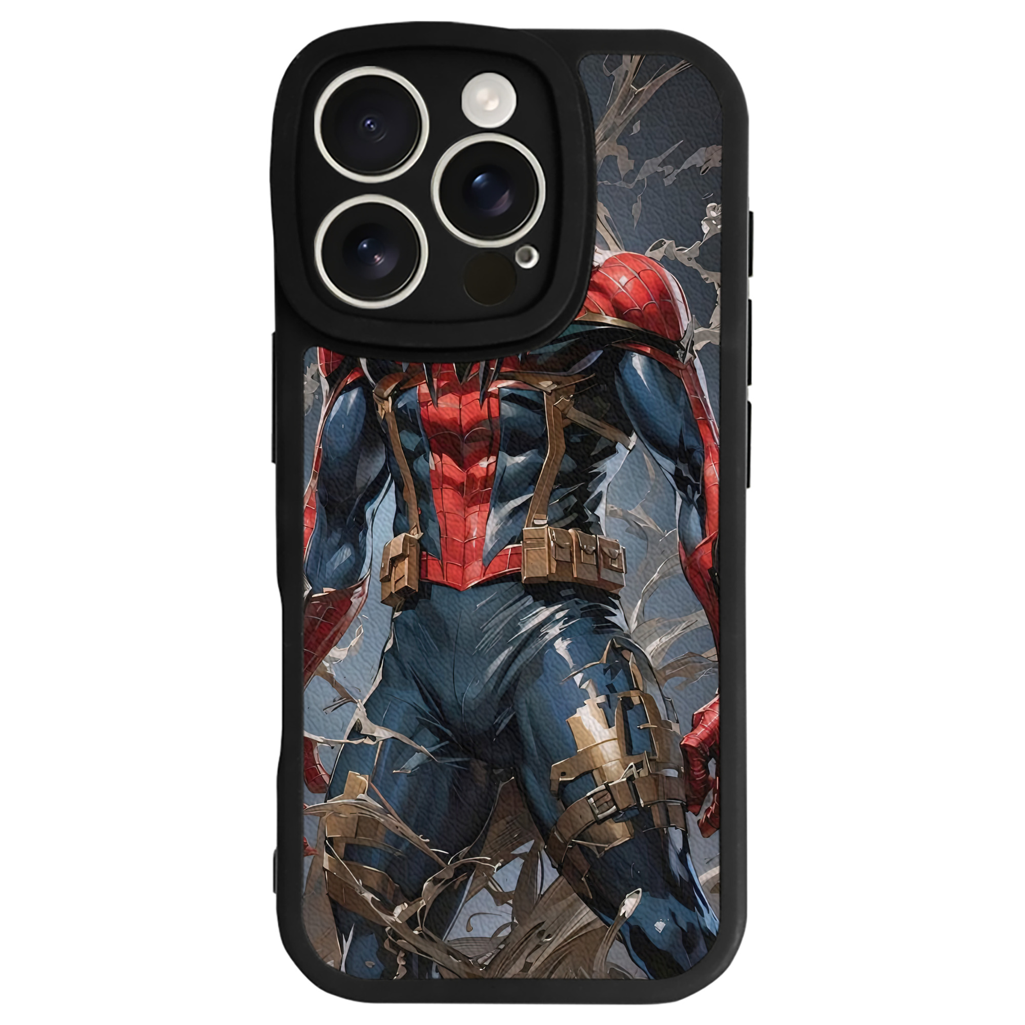 （画像用） Spider Man スパイダーマン 【iPhone 16シリーズ対応】シリコンスマホケース（レザー調） 材質：シリコン